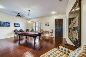 A game room at a vacation rental in Panama City Beach to stay at during spring break.